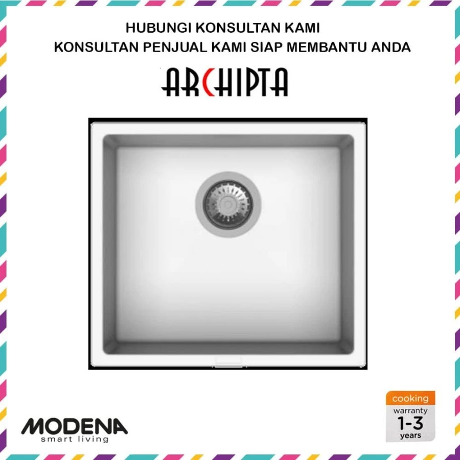 Modena - Wastafel Granit Kuarsa Bak Cuci Piring Dapur/ Kitchen Sink MAGGIORE KS 9110F LM/ WP