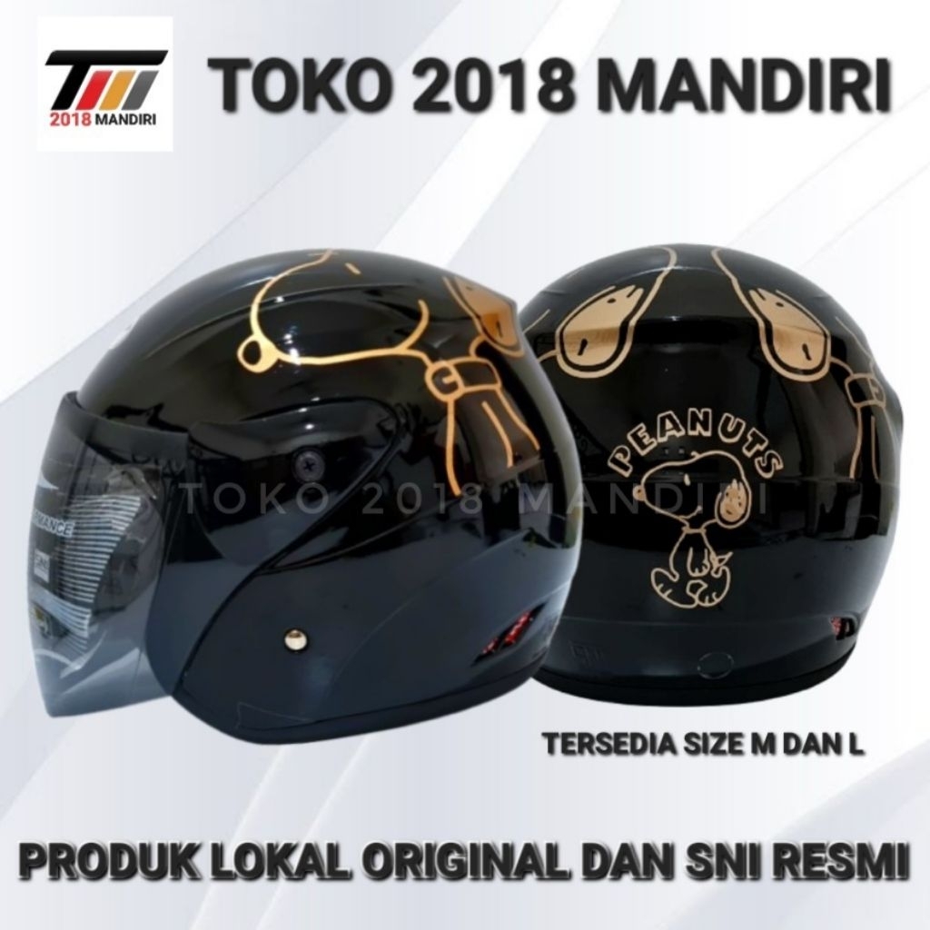 HELM SNI original DEWASA evo MOTIF SIZE L dewasa Besar cowok cewek wanita hijab snoopy kupu bunga