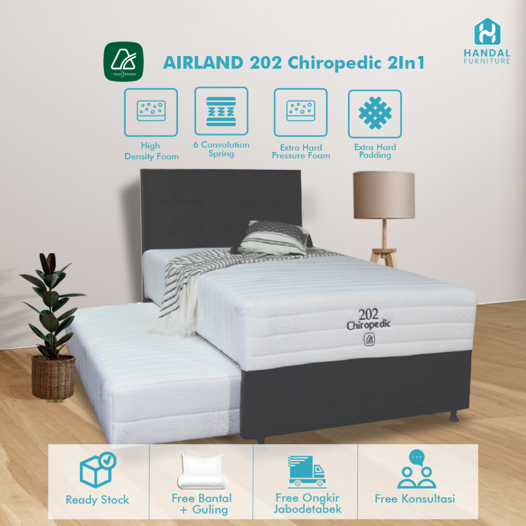 Kasur Springbed Airland 202 Chiropedic 2in1 Kasur Atas Bawah Anak / Dewasa Untuk Kesehatan Tulang Pu