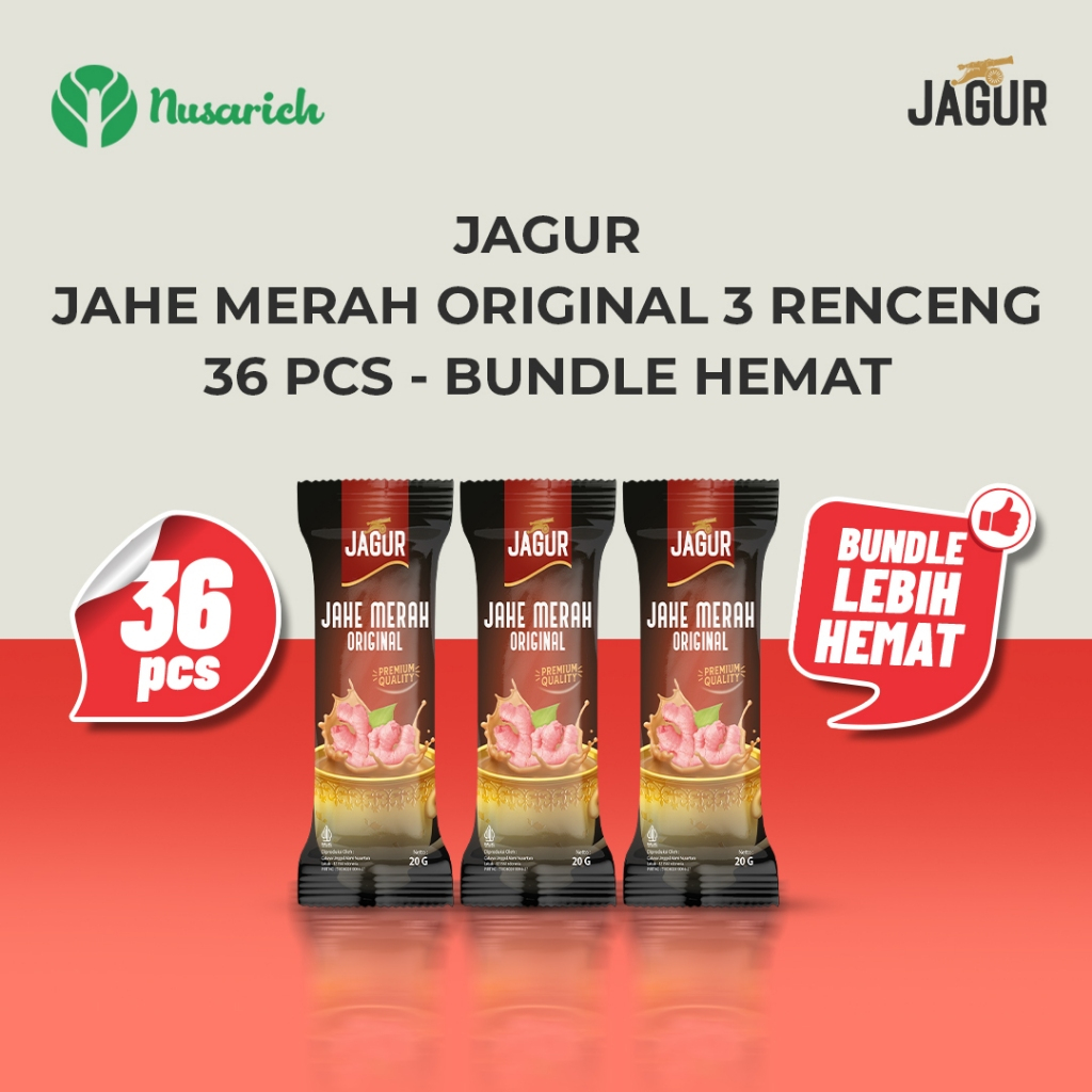

JAGUR Jahe Merah Sachet Paket 3 Renceng