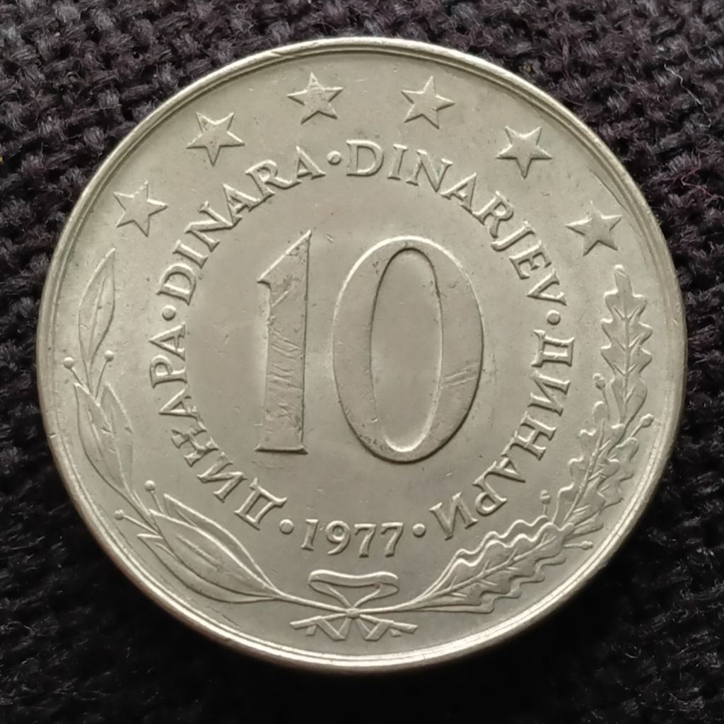 Koin Kuno Yugoslavia 10 Dinar tahun 1977