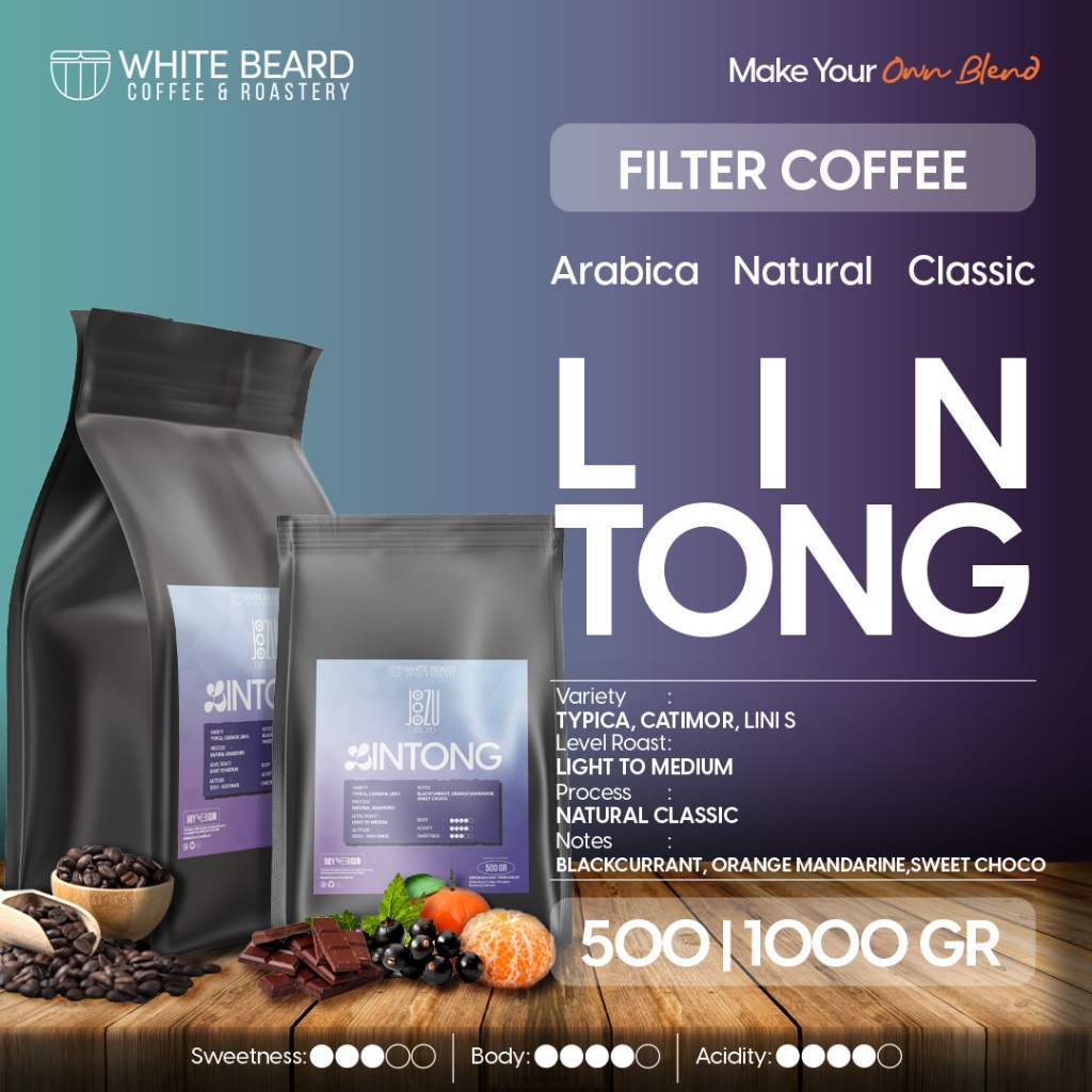 

Whitebeard - Filter Specialty Lintong Natural Biji Kopi Bubuk Single Origin V60 500Gr 1 Kg