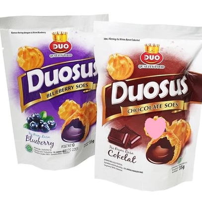 

TOP DUOSUS KUE SOES KERING 35gr POUCH COKLAT BLUEBERRY DUO SUS CEMILAN ANAK CHOCOLATE