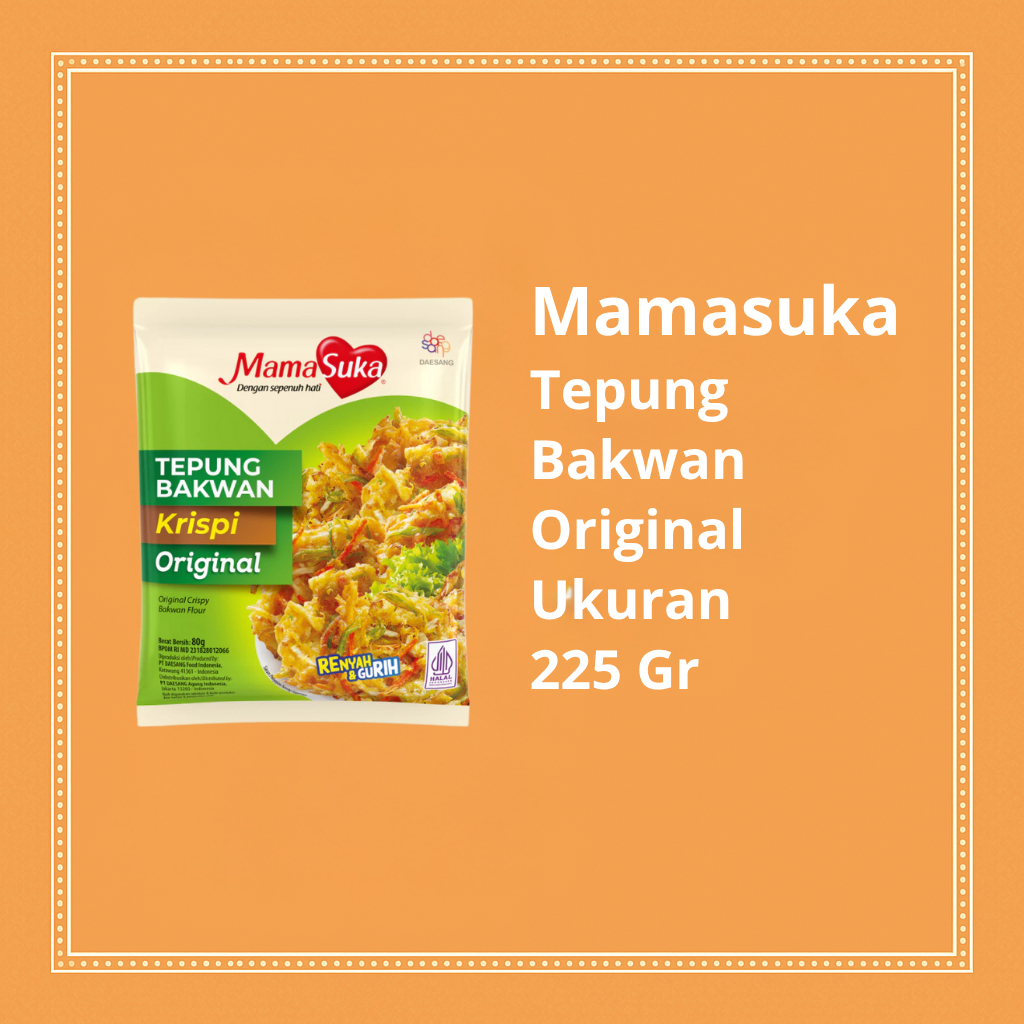 

Mamasuka Tepung Bakwan Original 225gr - Tepung Instan Gurih untuk Cemilan & Menu Harian