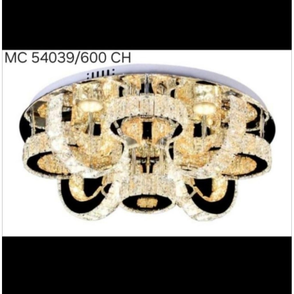 { GRADE A } Lampu hias Plafon Linear LED Lamp dinding atap indah mewah kristal void lingkaran motif 