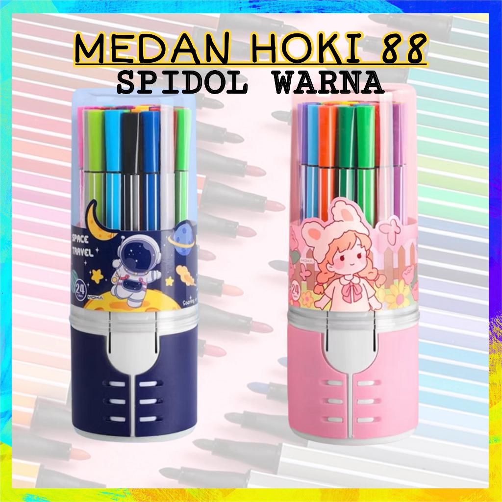 

Medanhoki88 - Spidol Anak 1 Set Pulpen Marker Spidol Warna Warni 12/24/36/48 Warna