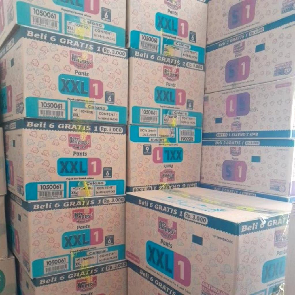 PAMPERS BABY HAPPY rencengan per karton ( 8 renceng)