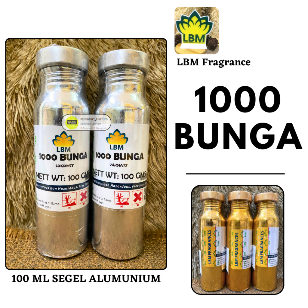 Bibit Parfum LBM - 1000 BUNGA Arabian 100 SEGEL Alumunium LBM Fragrance - Biang Minyak Wangi Murni A