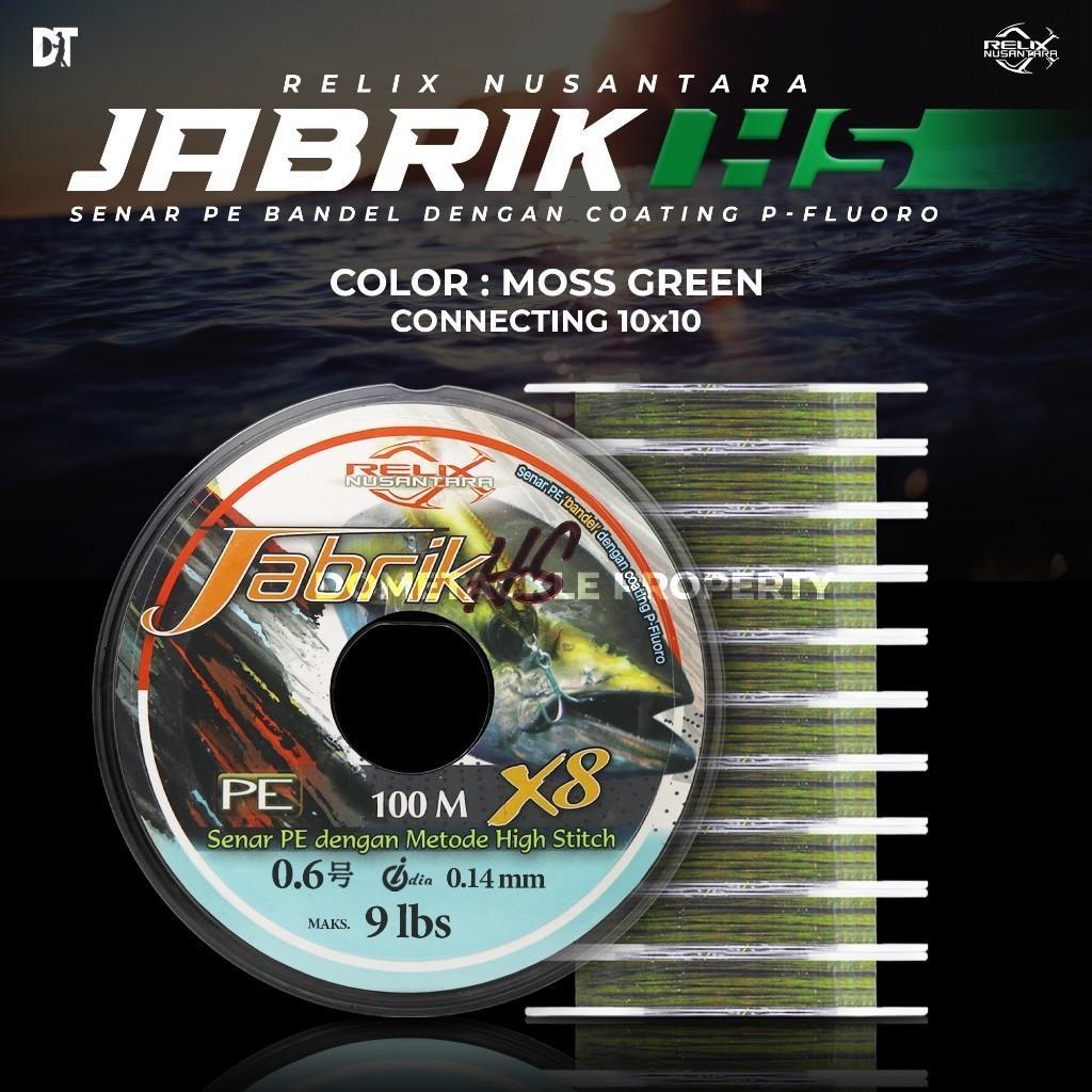 SENAR PE JABRIK MOSS GREEN | SENAR PE JABRIK HS X8 | RELIX NUSANTARA | CONNECTING 100 METER | PACK 2