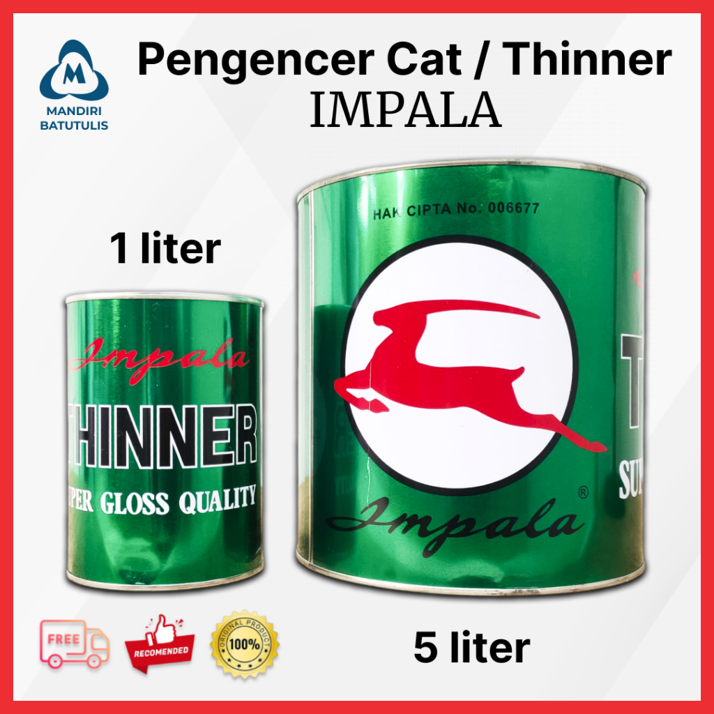 THINNER IMPALA Kaleng 1 Liter / TINER IMPALA / PENGENCER CAT