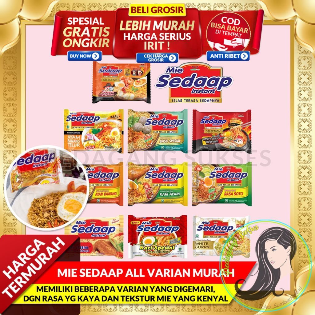 

MIE SEDAAP ALL VARIAN MURAH GORENG SOTO MADURA KOREAN SPICY CHICKEN SOTO PEDAS SEDAP GROSIR MURAH CEMILAN ANAK MI INSTAN 1 DUS AYAM INSTANT ISTIMEWA KOREA LAKSA SINGAPORE 90gr x 5 SATUAN ECERAN AYAM BAKAR LIMAU SALERO PADANG SOUP SOTO MADURA SPESIAL WINGS