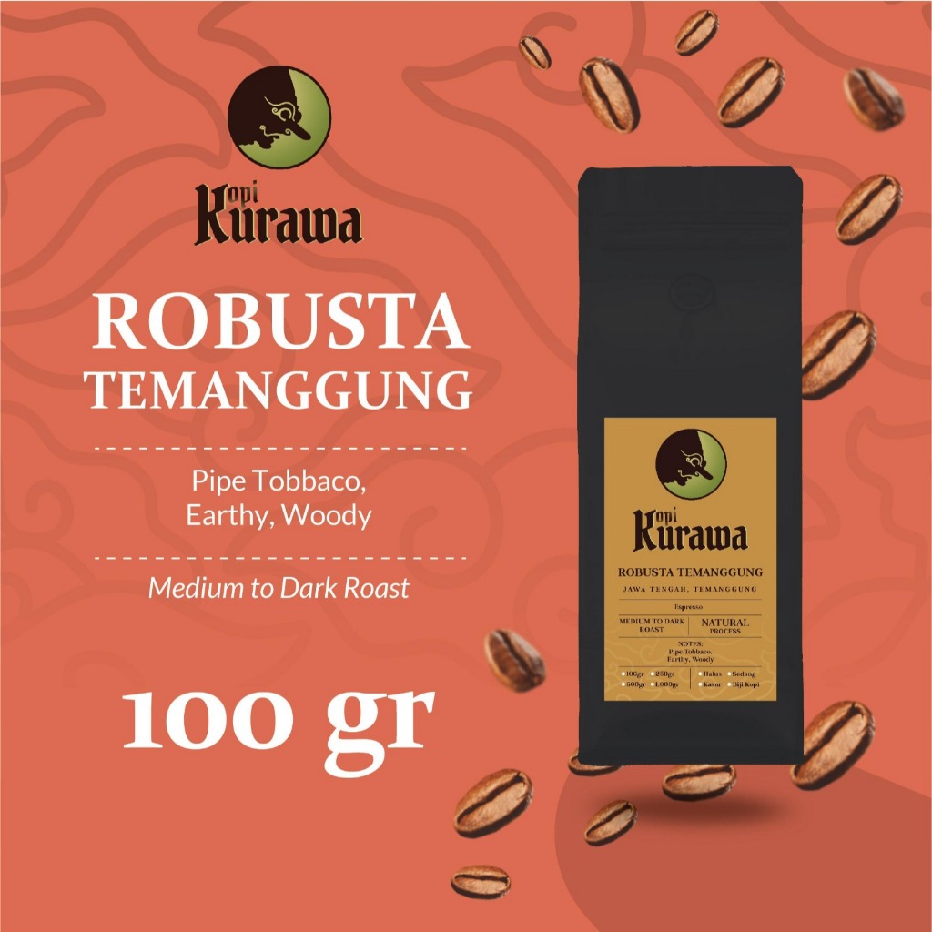 

Kopi Robusta Temanggung Jawa Tengah 100gr Coffee Espresso Biji Bubuk