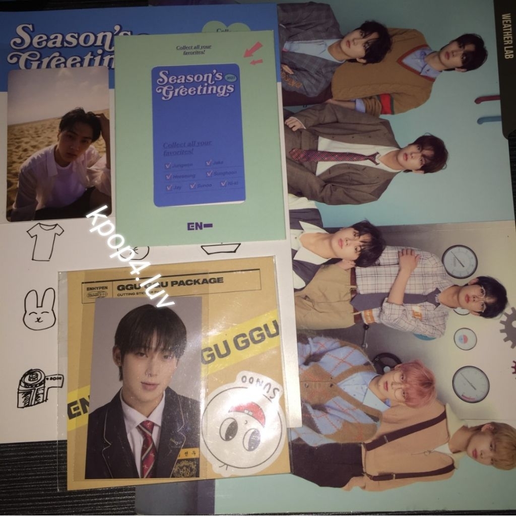 PHOTOCARD BINDER ENNIVERSARY ENHYPEN SUNOO  JAY POB WEVERSE DIGITAL CODE SEASON GREETINGS OFFICIAL