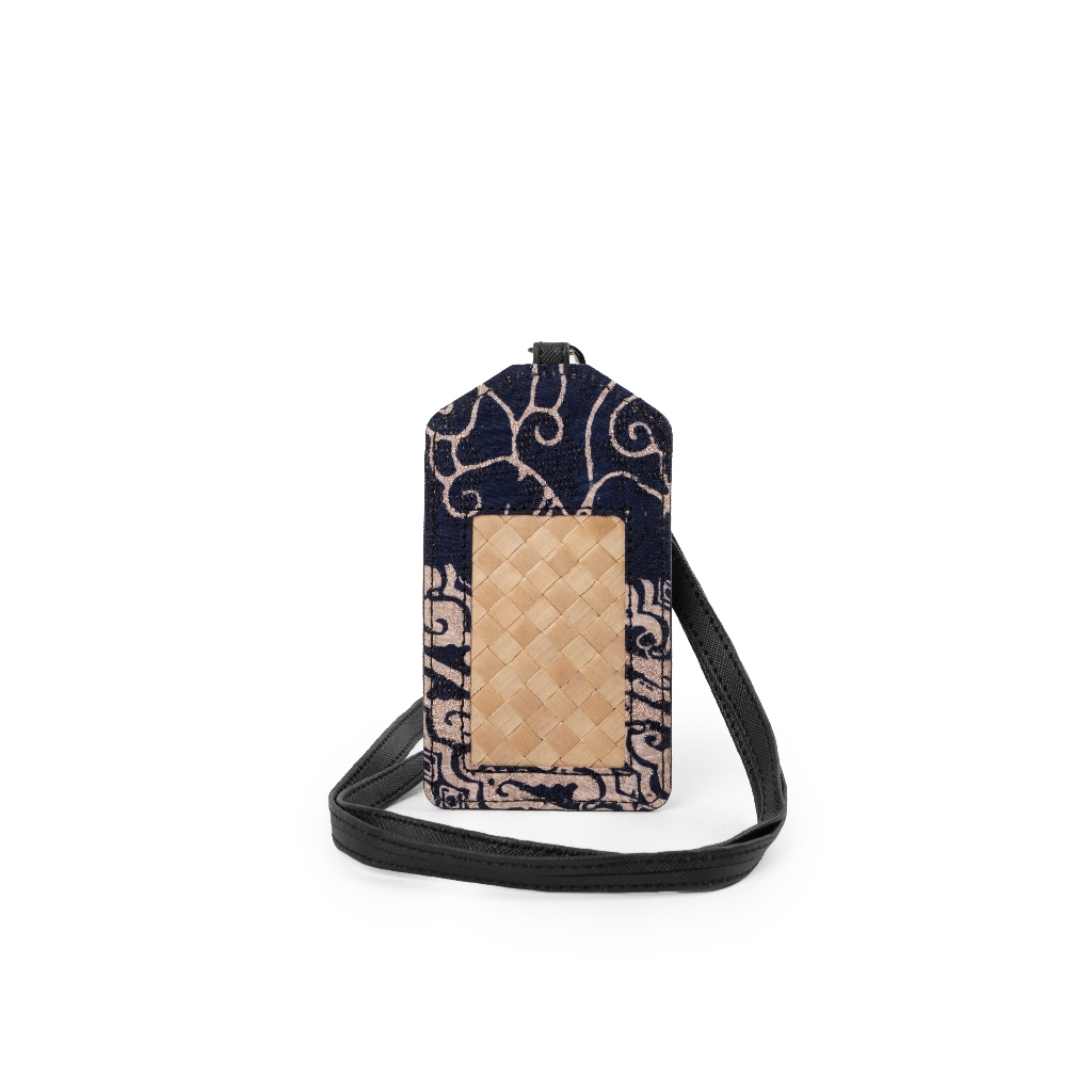 

DU ANYAM - Lanyard - Anyaman - Bidara ID Tag Batik Navy