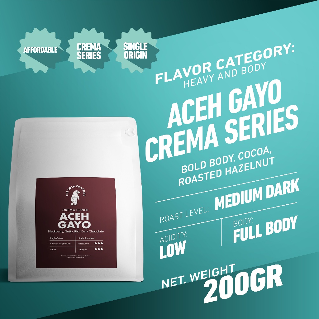 

Aceh Gayo Crema Series Arabika Coffee Arabica Biji Kopi Bubuk