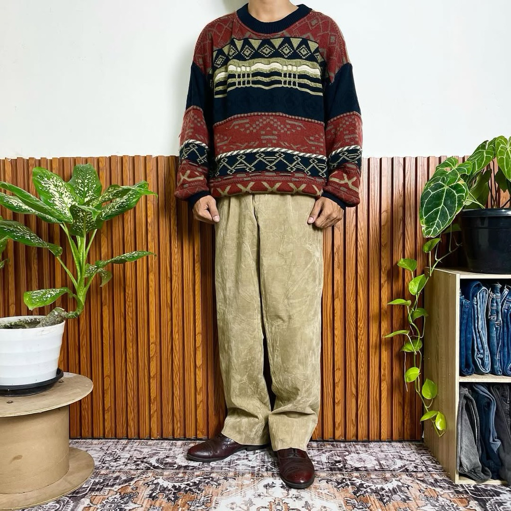 Celana Corduroy Panjang Pria Wanita Regular Cut Gombrang