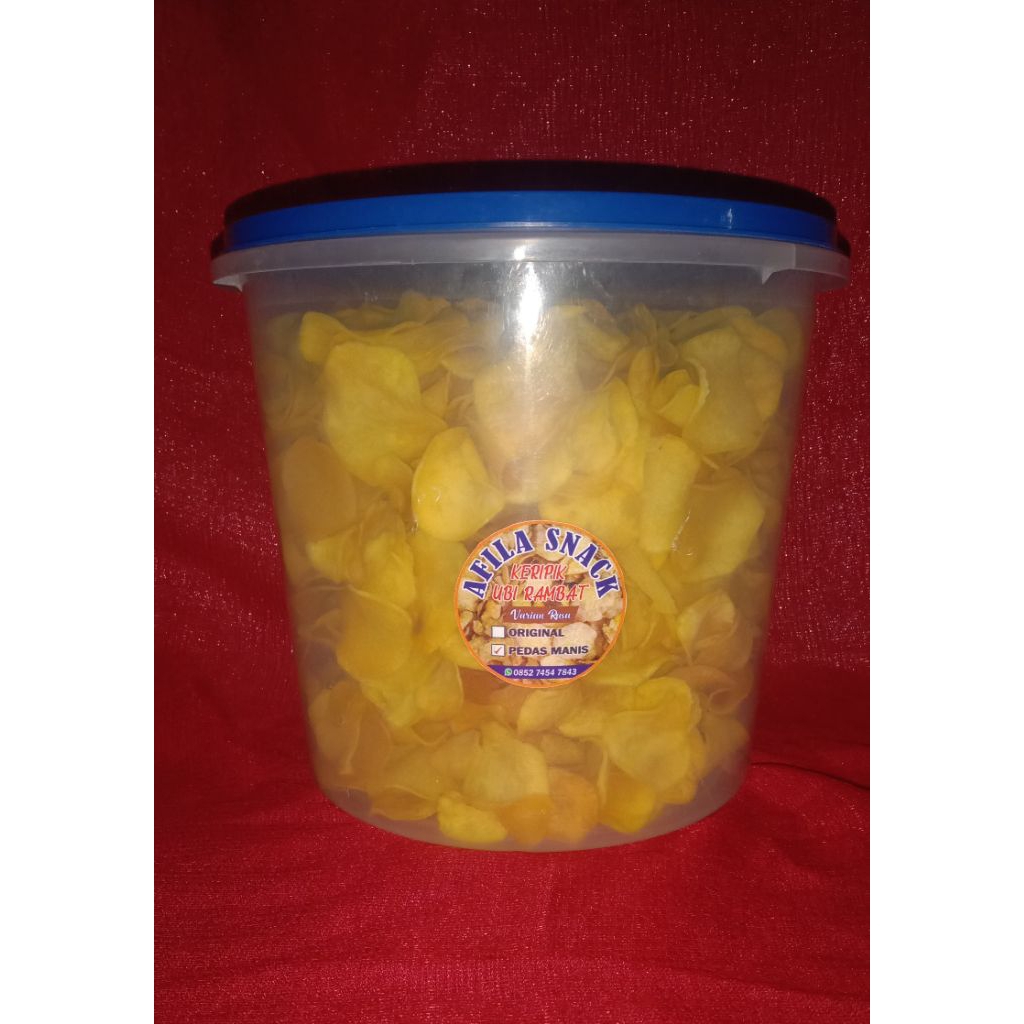 

Kripik Ubi Rambat Pedas Manis berat 500gr+free box