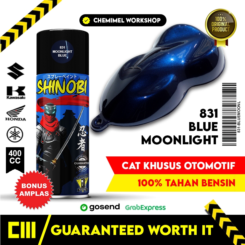 Cat Semprot Moonlight Blue Shinobi Cat warna midnight blue 831 pilok motor midnight blue
