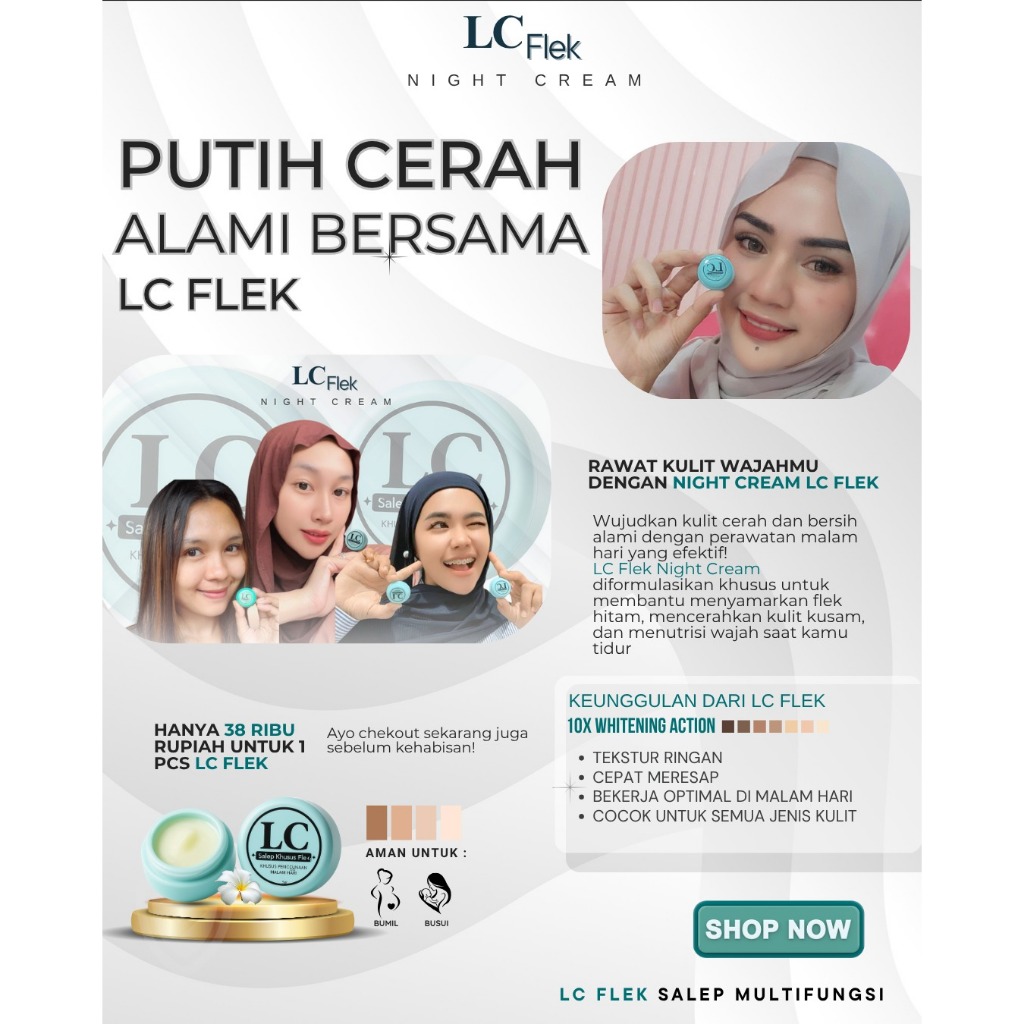 [ 100PCS ] LC Cream Flek Salep Booster Khusus Flek - LC Night Cream