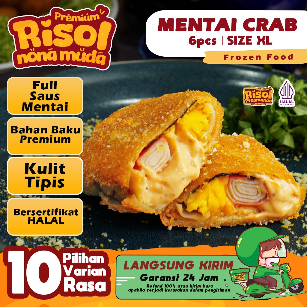 

Risol Mentai Crab Premium (isi 6) Frozen - Camilan Nona Muda