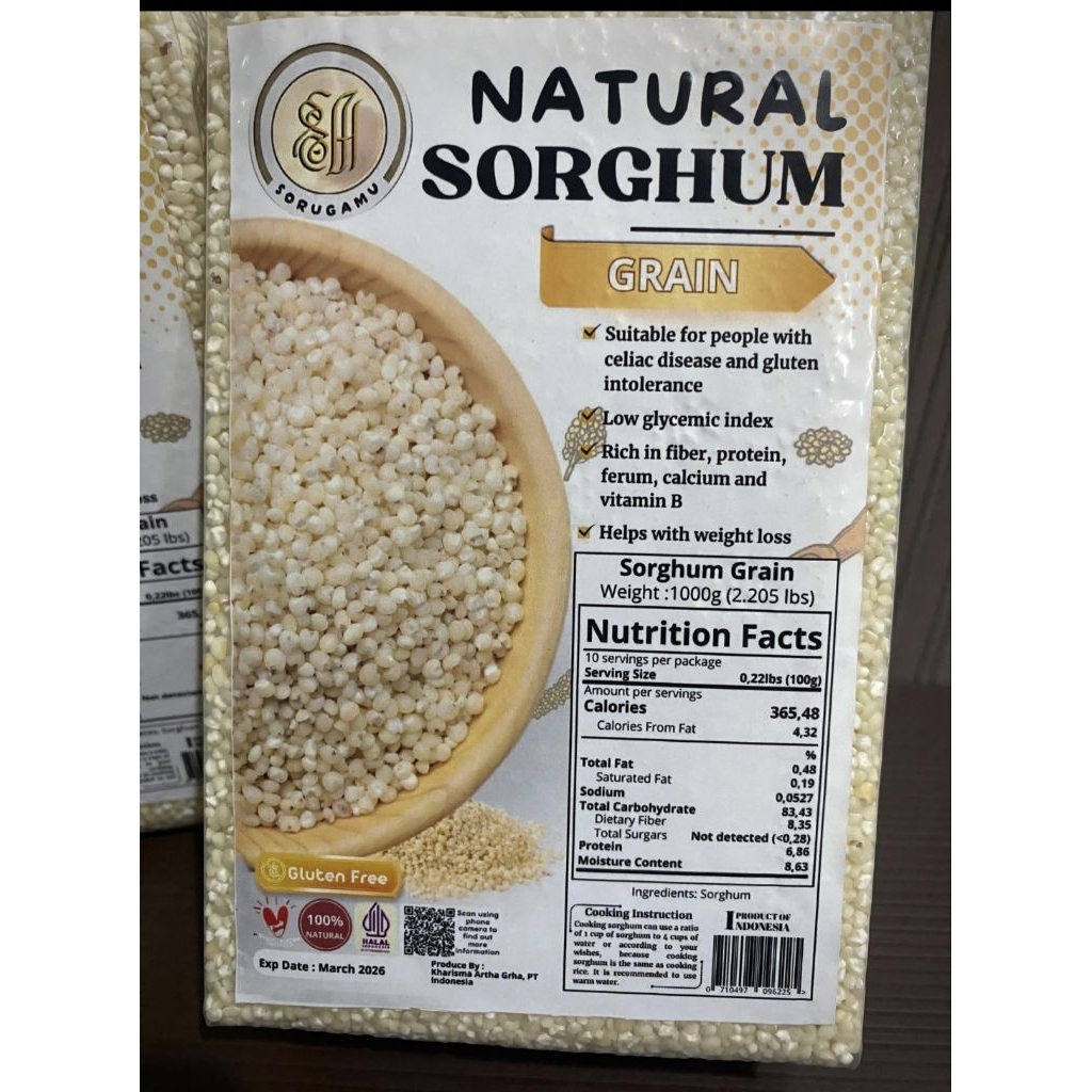 

Beras Sorghum - Beras Sorgum Alami Bebas Gluten Non GMO ( Natural Sorghum Rice ) - 1Kg