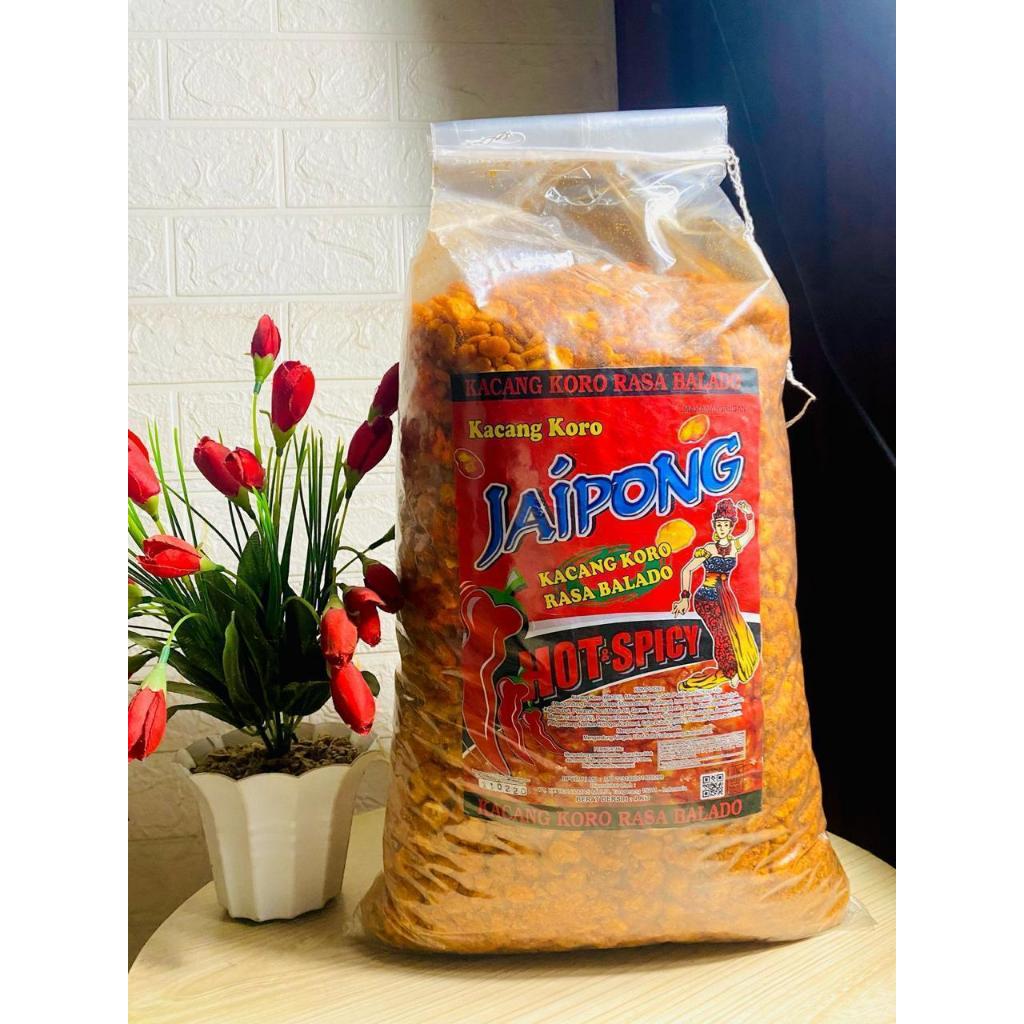 

Jaipong KORO kupas pedas / koro pedas / koro merah / snack koro jaipong / koro pedas kemasan isi 500gr