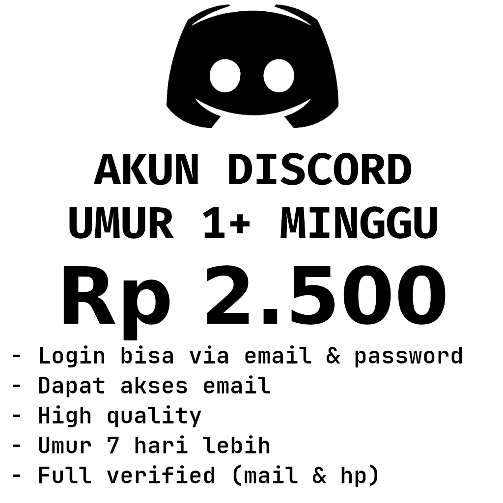 AKUN DISCORD FRESH FULL HQ FULL AKSES