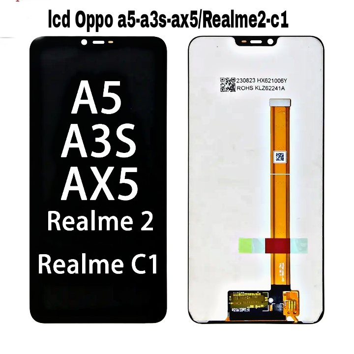 LCD OPPO A3S / A5 / REALME 2 / REALME C1 / A12E 6.2" BLACK + TS ORI -- UNIVERSAL MESIN 1803 RAM 2GB/