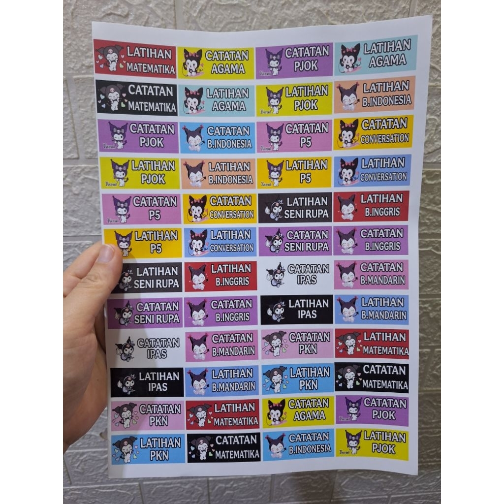 

READY STICKER MATA PELAJARAN MOTIF CUSTOM