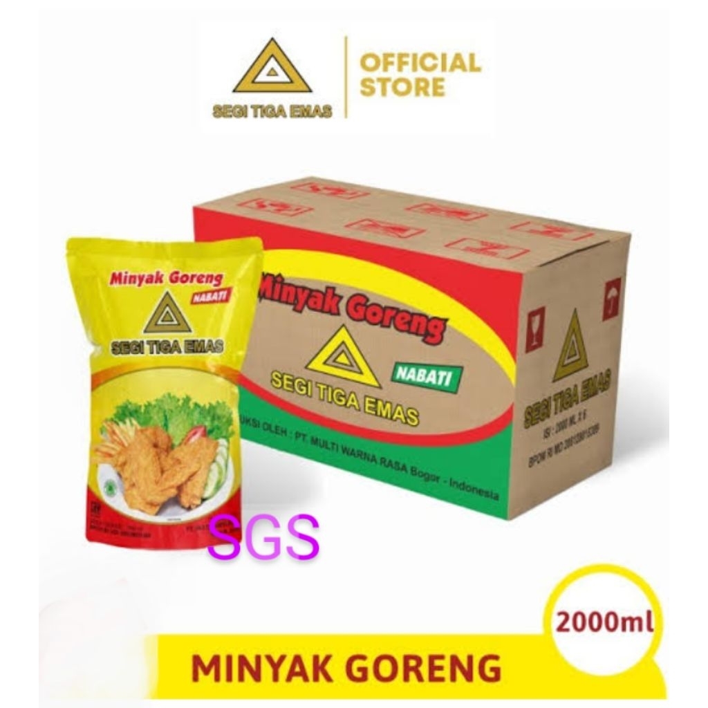 

MINYAK GORENG SEGITIGA EMAS 2LITER X 6PCS-MINYAK KELAPA SAWIT