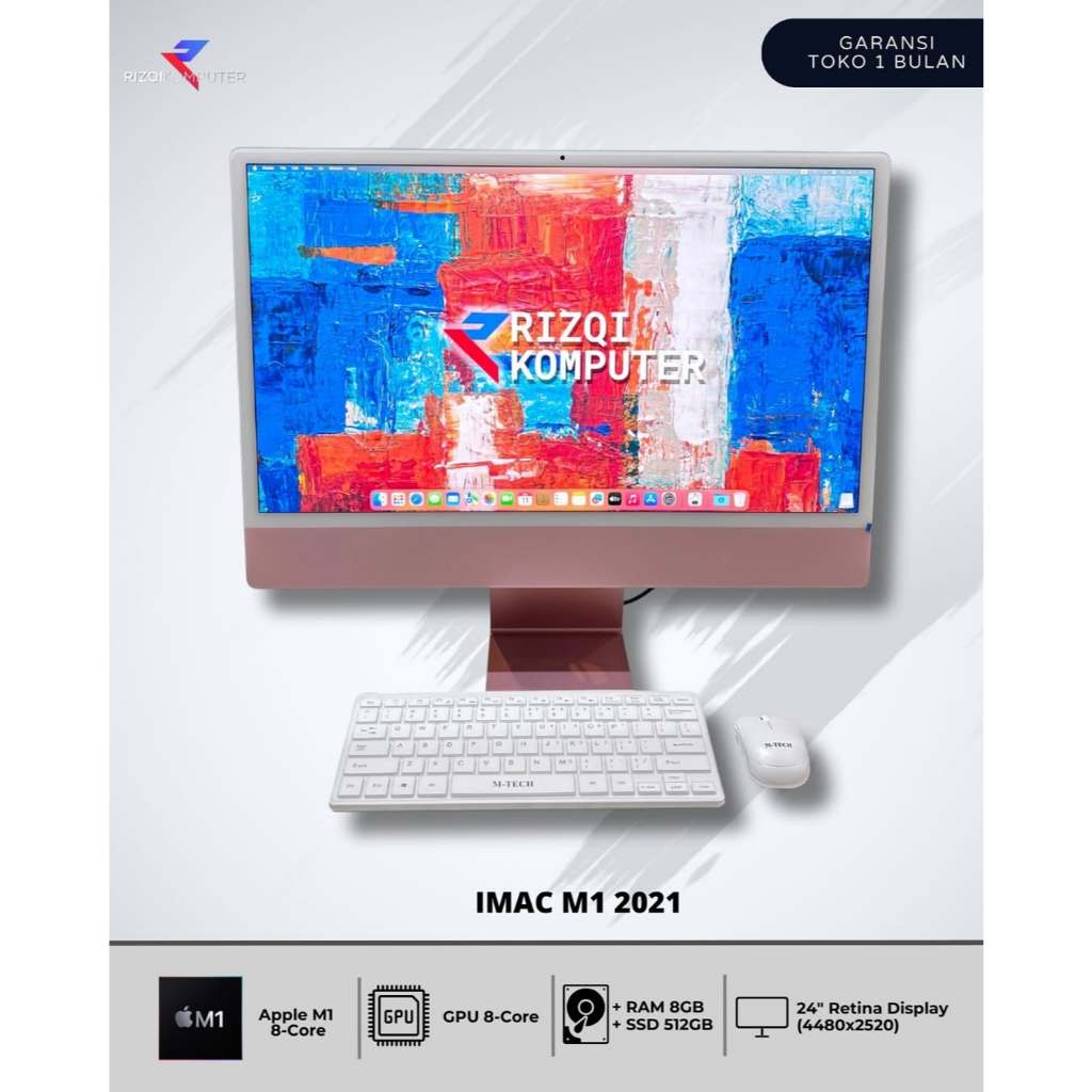 Imac M1 2021 Apple M1 Cpu 8 Core Ram 8GB SSD 512GB sbaya