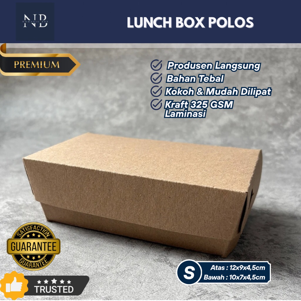 

Lunch Box Ready Size (S) 295 Gsm Uk.12x9x4.5 Polos Laminating | Samson Kraft