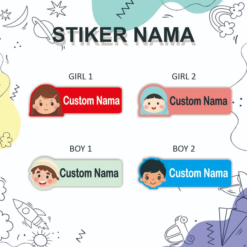 

Stiker Nama Anak | Label Nama | Stiker Sekolah | Stiker Buku | Stiker Label | Stiker Kromo - Tema Anak