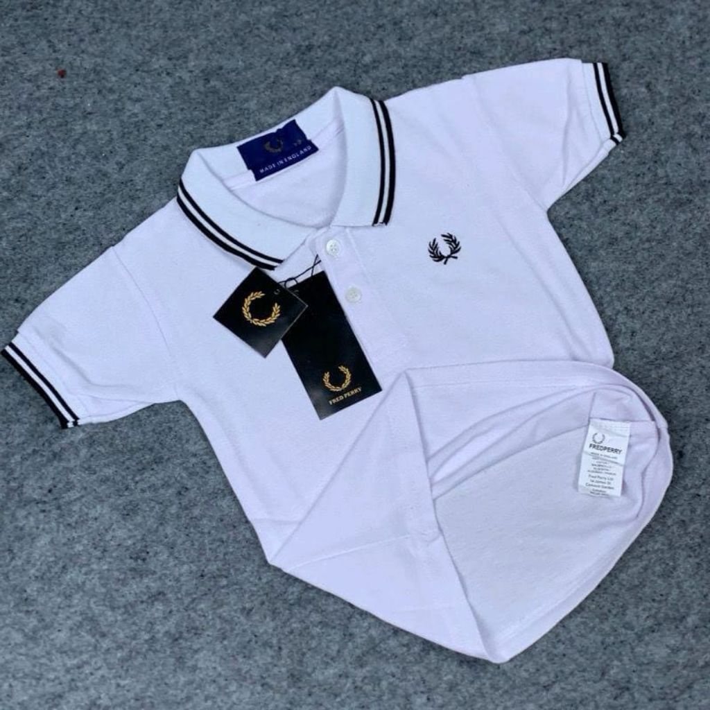Kaos Kerah Polo Shirt Fred Perry Anak Usia 1-12 Tahun/ Kaos Polo Anak-Anak Katun Pique