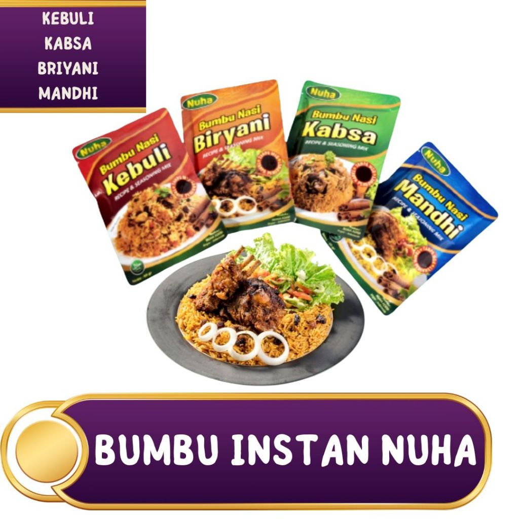 

BUMBU INSTAN NUHA KEBULI BRIYANI KABSA MANDHI I BUMBU SIAP SAJI TANPA BAHAN PENGAWET I BUMBU MASAK INSTAN NASI KEBULI BRIYANI BUMBU NASI KHAS TIMUR TENGAH