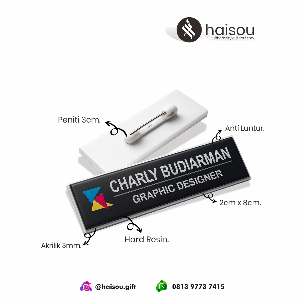 

Name Tag Akrilik Peniti CUSTOM