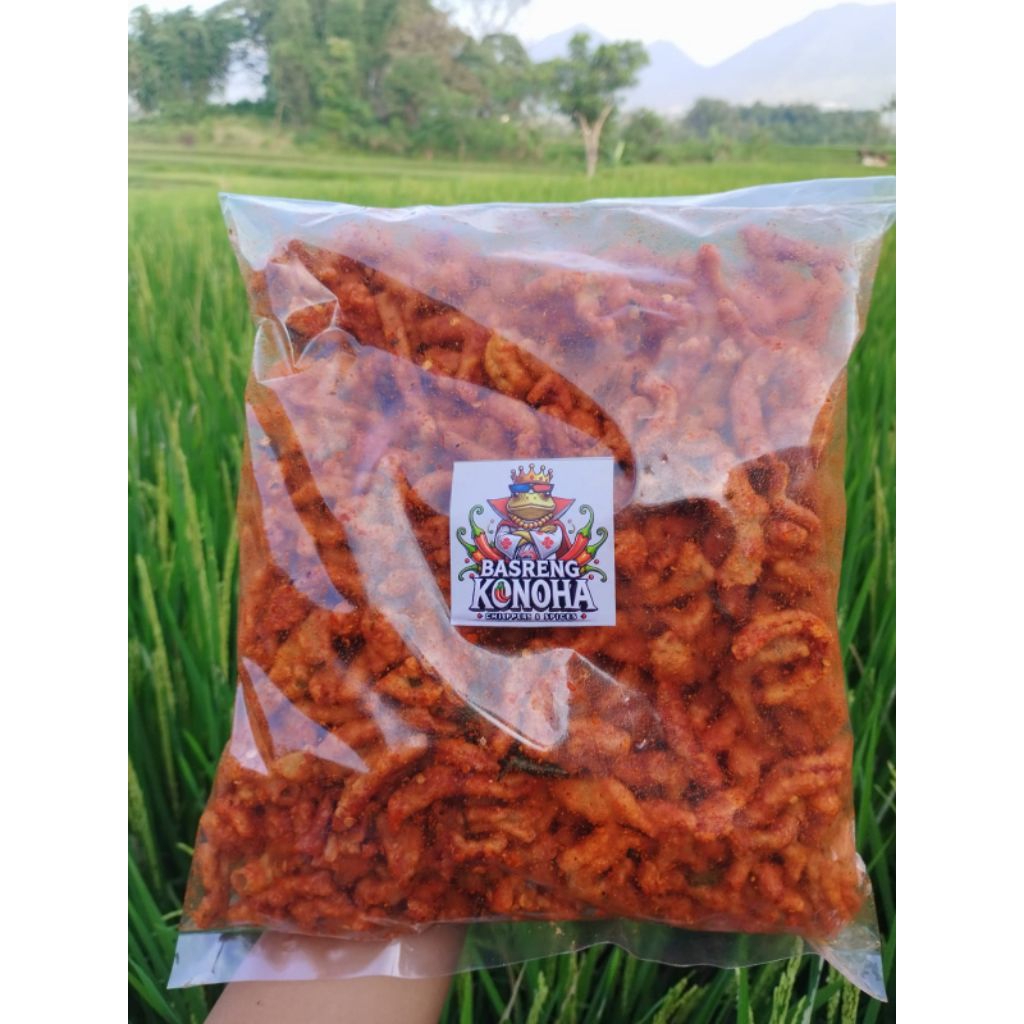 

usus ayam crispi 1 kg pedas daun jeruk