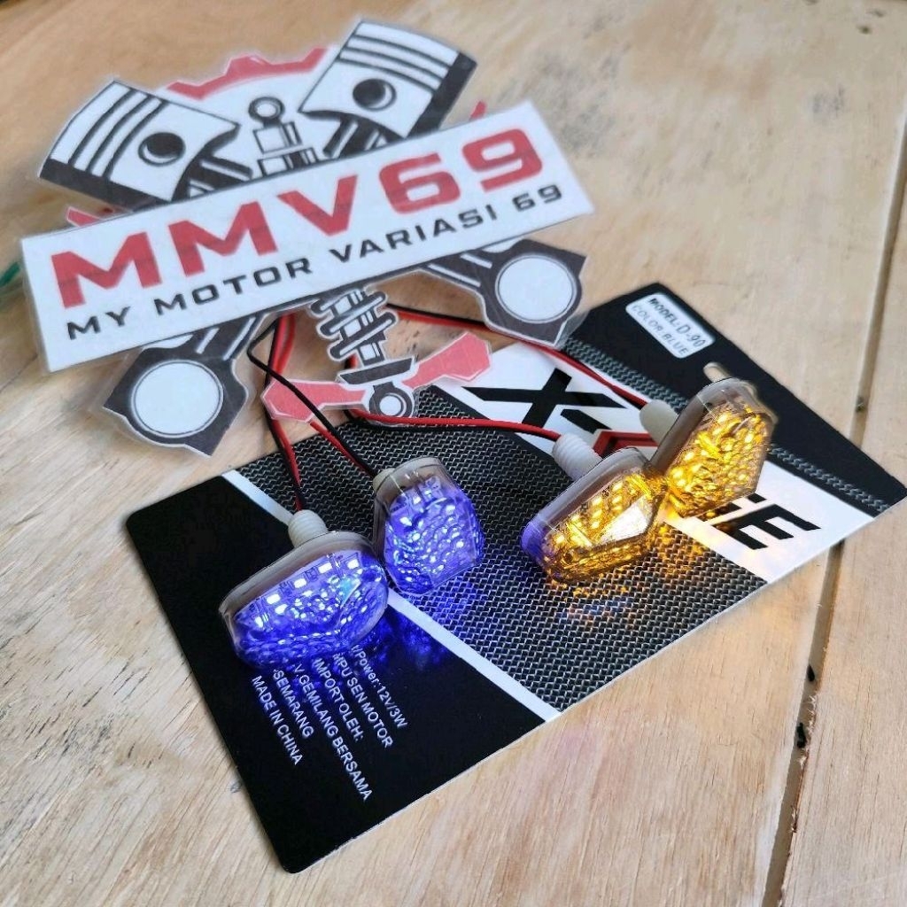 Sein Tempel LED Lampu Sen Tempel Oval D-90 Universal Buat Gsx/R15 v3/Cbr150r/Ninja Rr Mono/Ninja 250