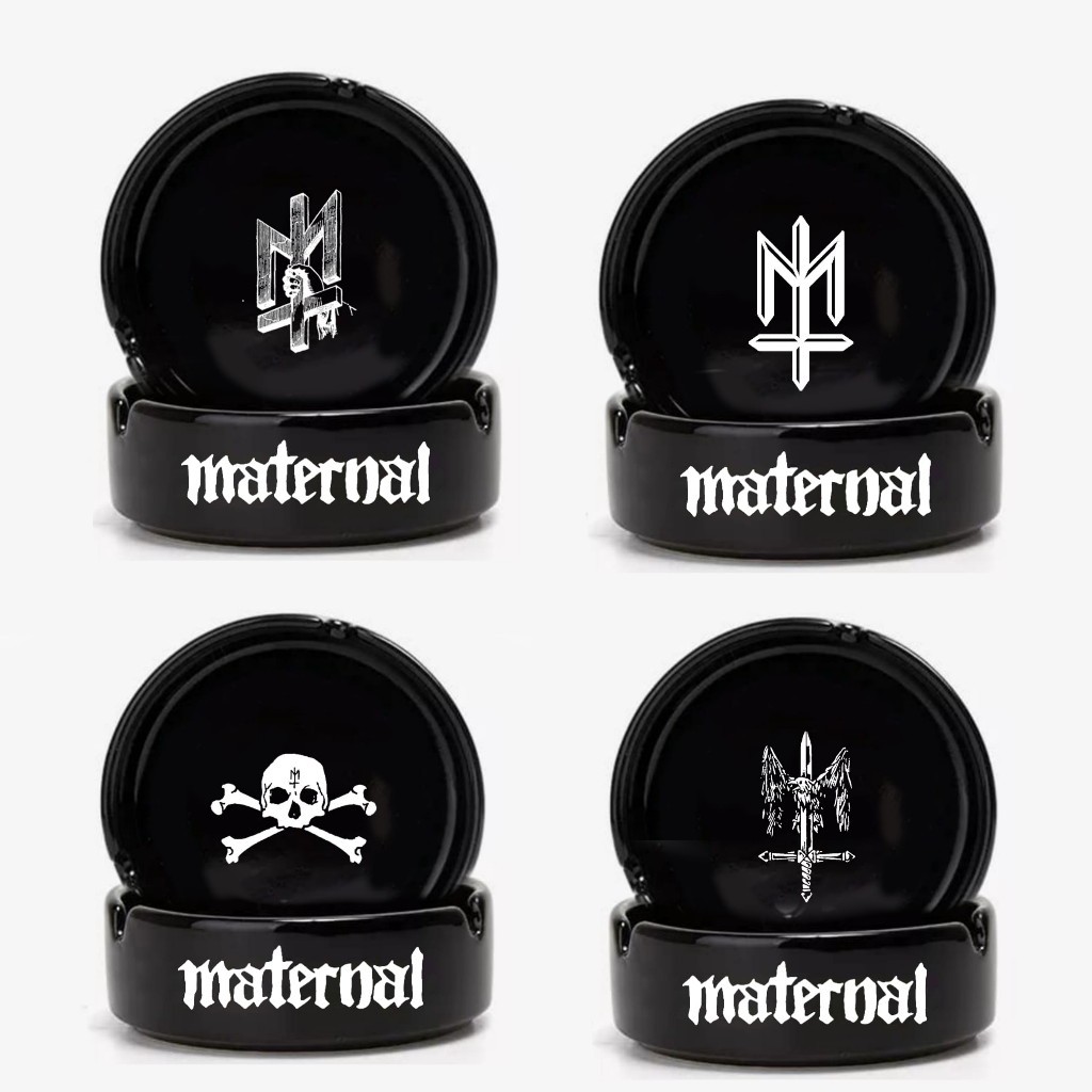 Asbak maternal disaster/ asbak keramik hitam putih maternal/maternal free stiker