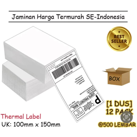 

KERTAS RESI LABEL THERMAL BARCODE A6 100x150 mm (500pc)