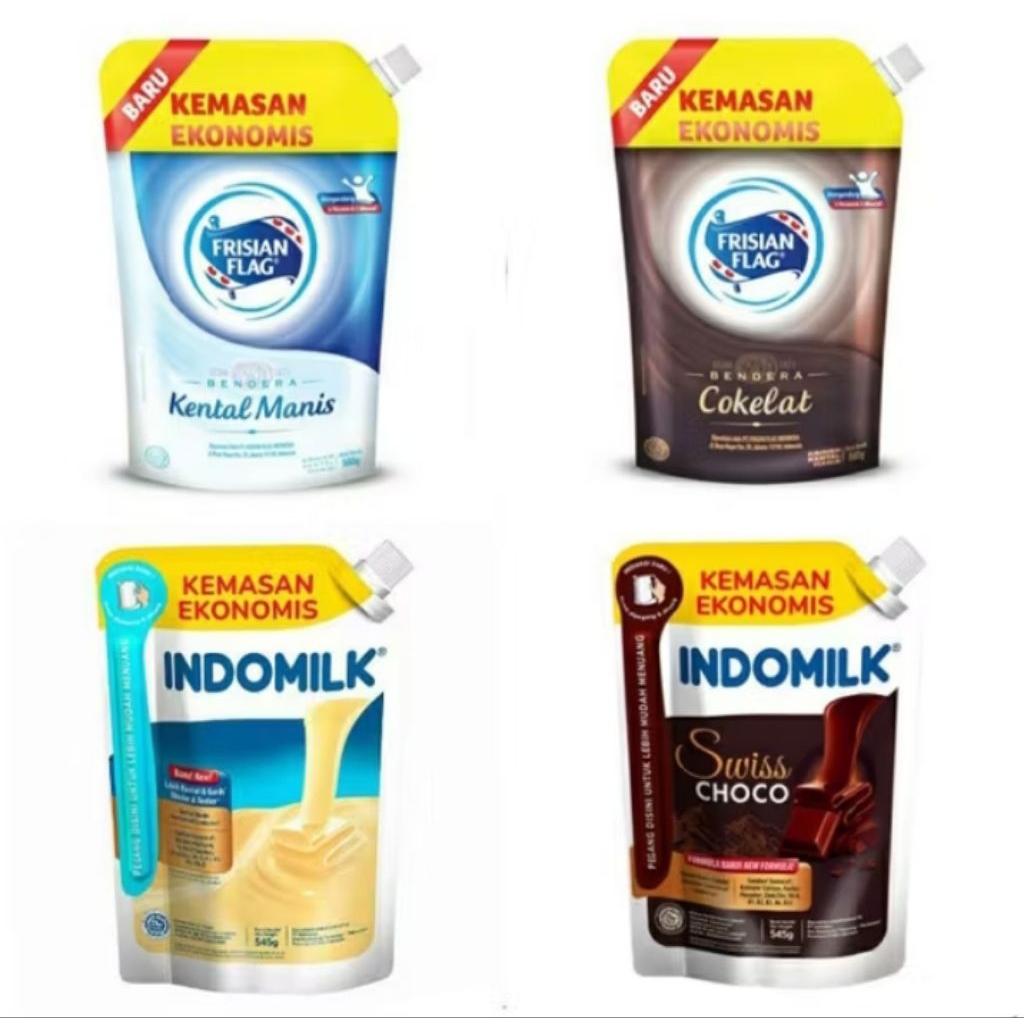 

Frisian Flag Susu Bendera Kental Manis / Indomilk Krimer Kental Manis plain pouch 545gr - 1 pcs