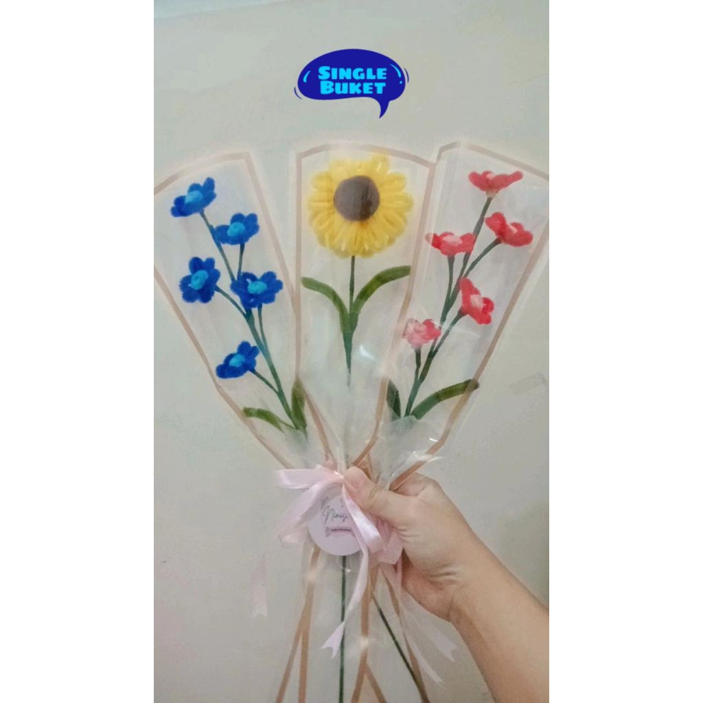 

Single buket pipe cleaner (kawat bulu) lucu