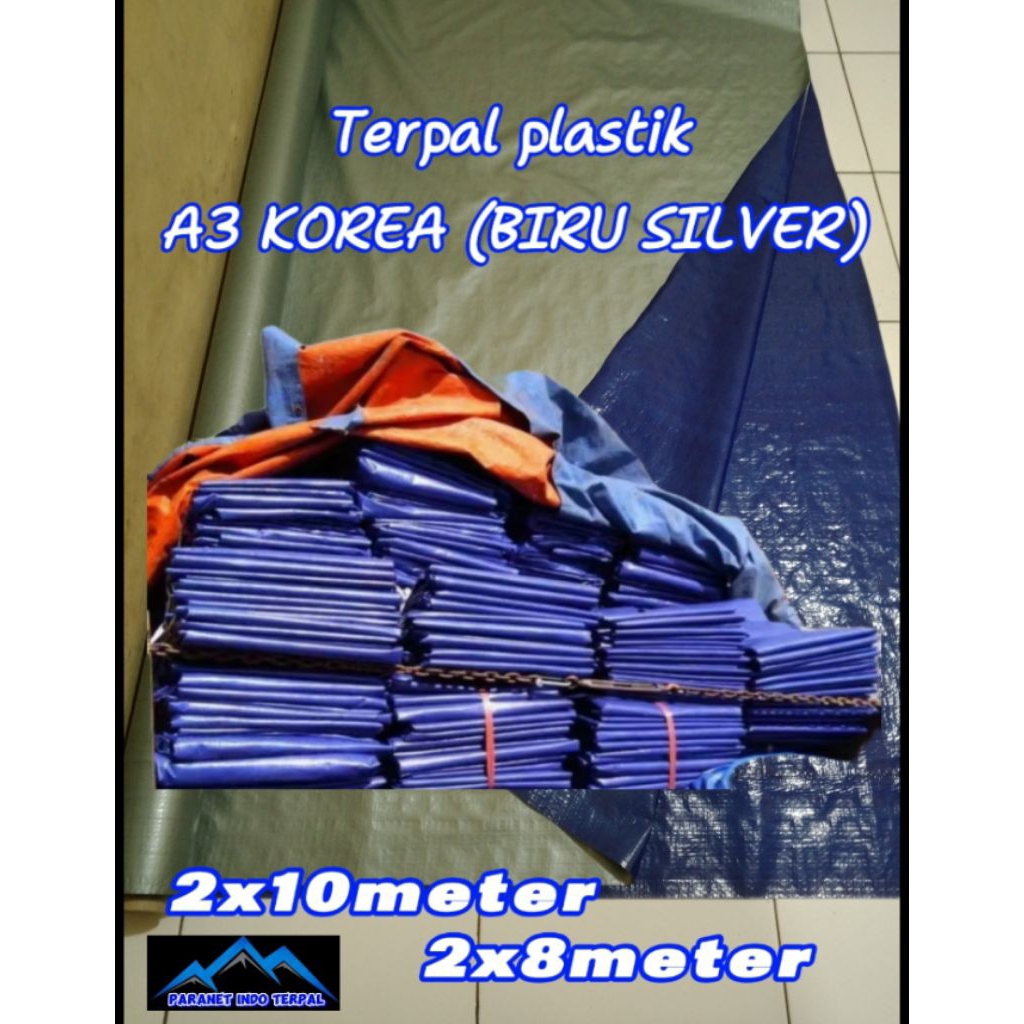 TERPAL PLASTIK/TENDA KETEBALAN A3 KOREA READY UKURAN 2x10 , 2x8 METER