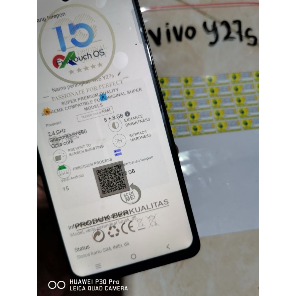 mesin only vivo y27s ram 8 128GB OS 15 normal terbukti nopola no akun BELUM serpisan
