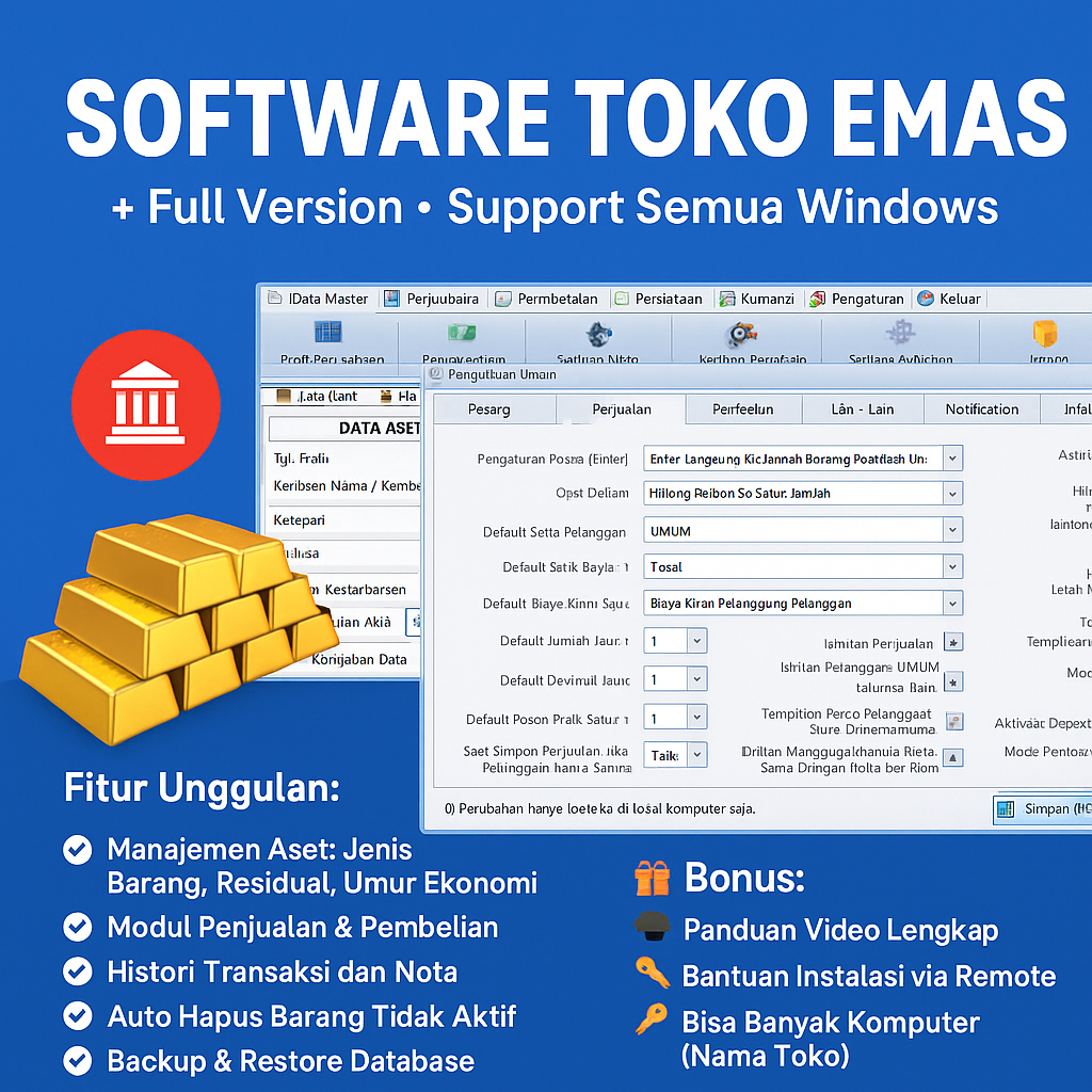 Software Toko Emas + Manajemen Aset & Penjualan