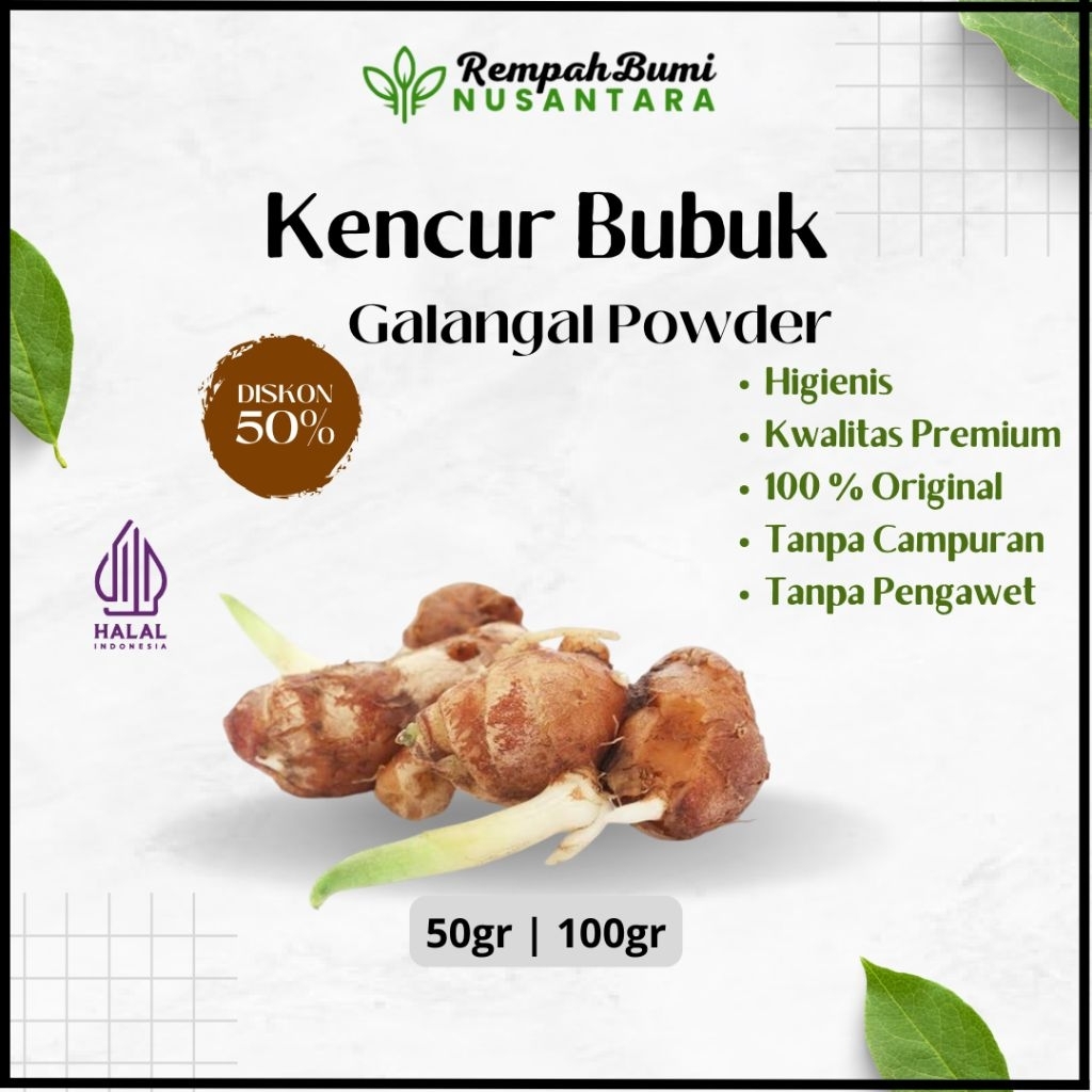 

100gr Kencur Bubuk asli 100% murni tanpa campuran Kaempferia Galanga