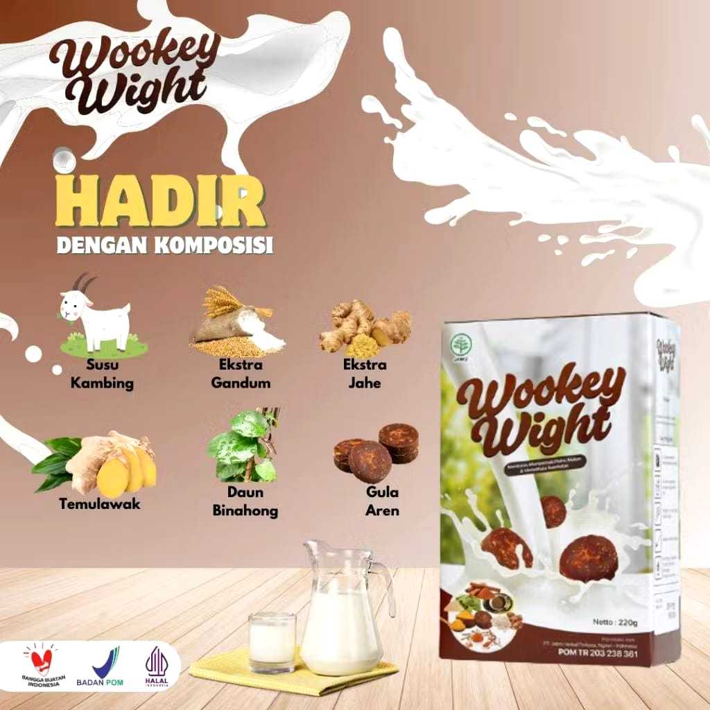 

1 BOX PROMO!!! Wookey Weight Susu Penambah Berat Badan/Herbal Fulll Nutrisi Alami 100%