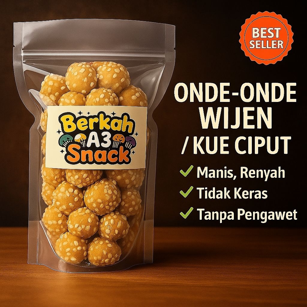 

Onde - Onde / Kue Ciput 250 Gram - Berkah A3 Snack - Cocok Untuk Hampers Ataupun Oleh oleh - Teman Nyemil Ngopi, Ngeteh, Bersama Keluarga.