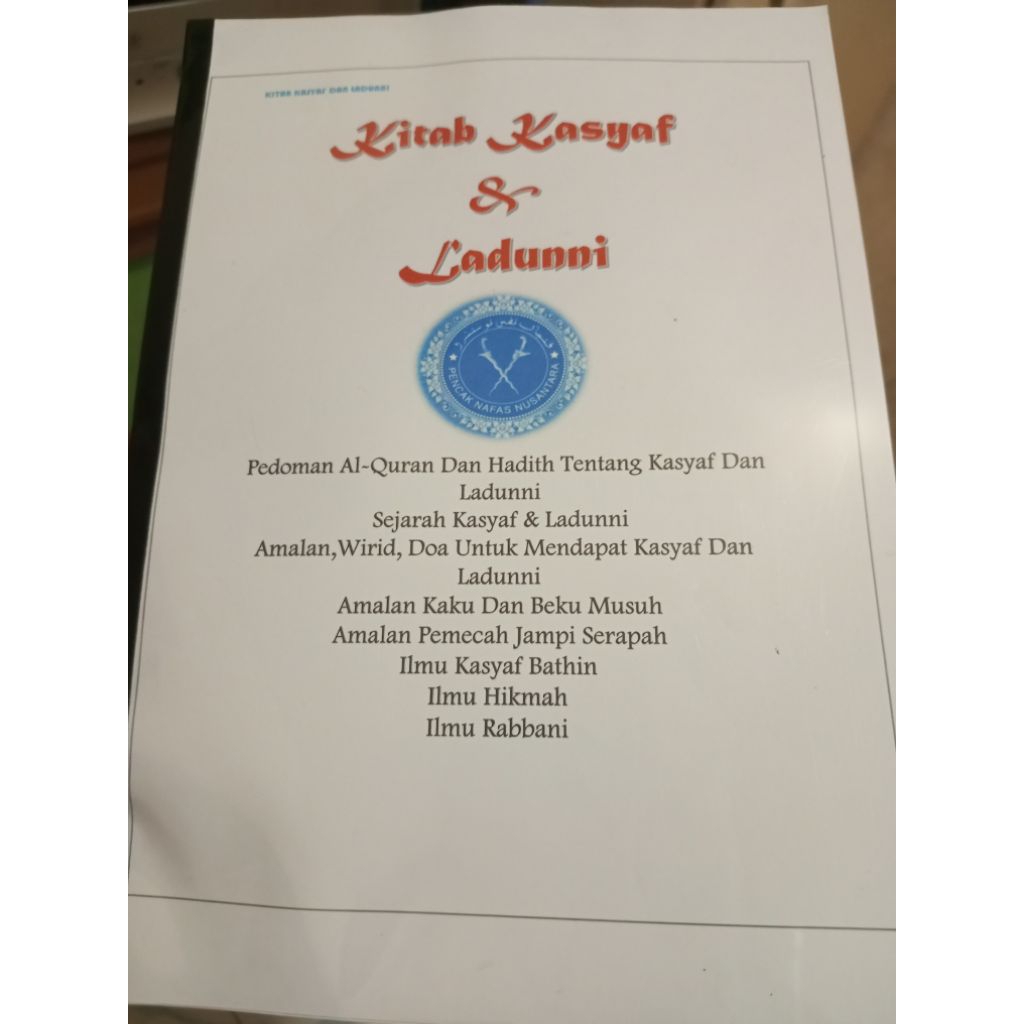 Kitab Ilmu kasyaf dan laduni