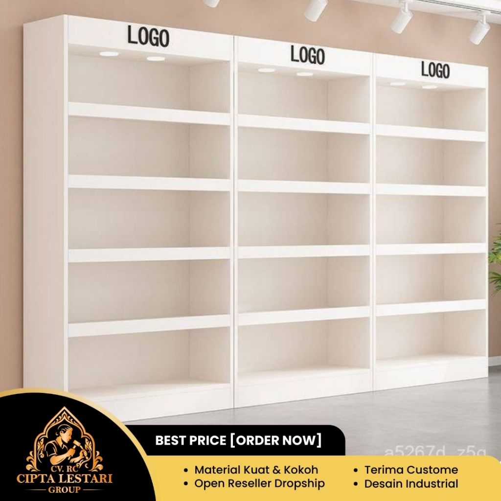 Rak Display Pajangan Toko Kosmetik | Pakai Lampu | Harga Perunit